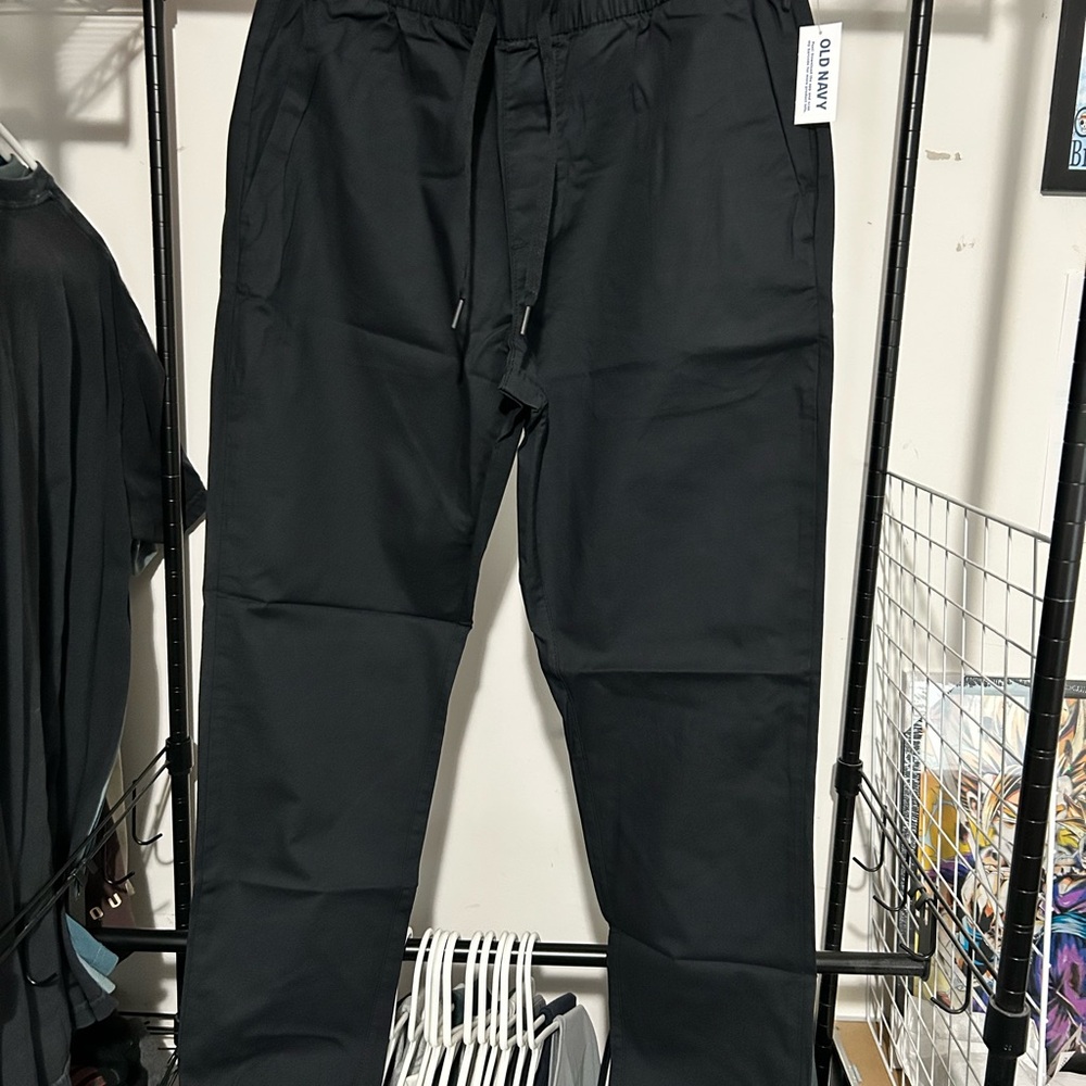 New Old Navy Athletic Ultimate Tech Built-in Flex Chino Pants Medium Black Jack